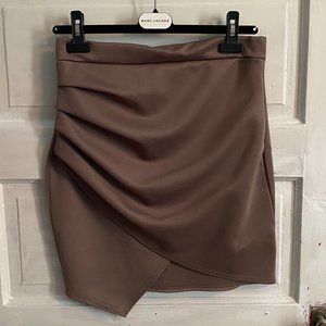 Boohoo Taupe Wrap Skirt